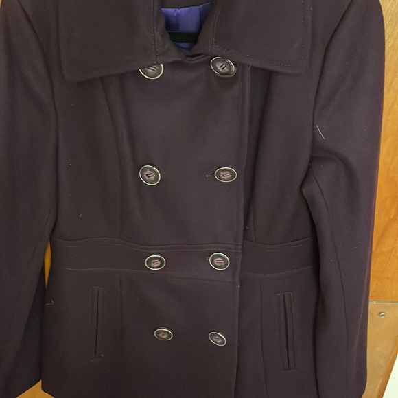 Kenneth Cole Double Breasted Coat, Deep Purple, Size 12 - Picture 4 of 9